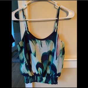 Floral cinched waist tank top